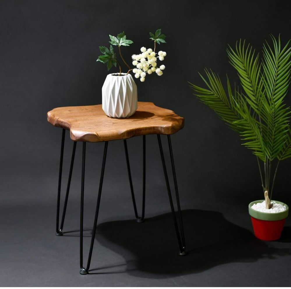 WELLAND Side Table for Living Room, End Table with Hairpin Legs for Bedroom, Farmhouse Decor, Heavy-duty Pine Wood Top in Espresso finish, Easy to Ass_thumbnail_0