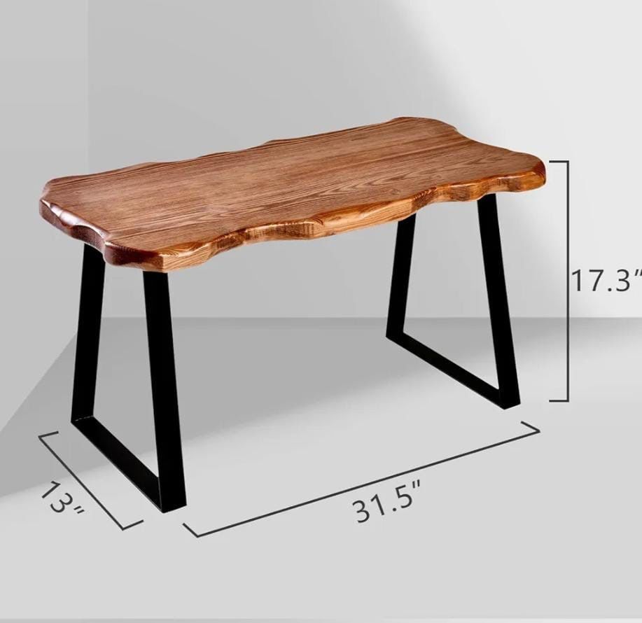 WELLAND Wood Entryway Bench with Metal Legs, Mid-Century Modern Bench for Living Room, Indoor, Porch, Farmhouse_thumbnail_1