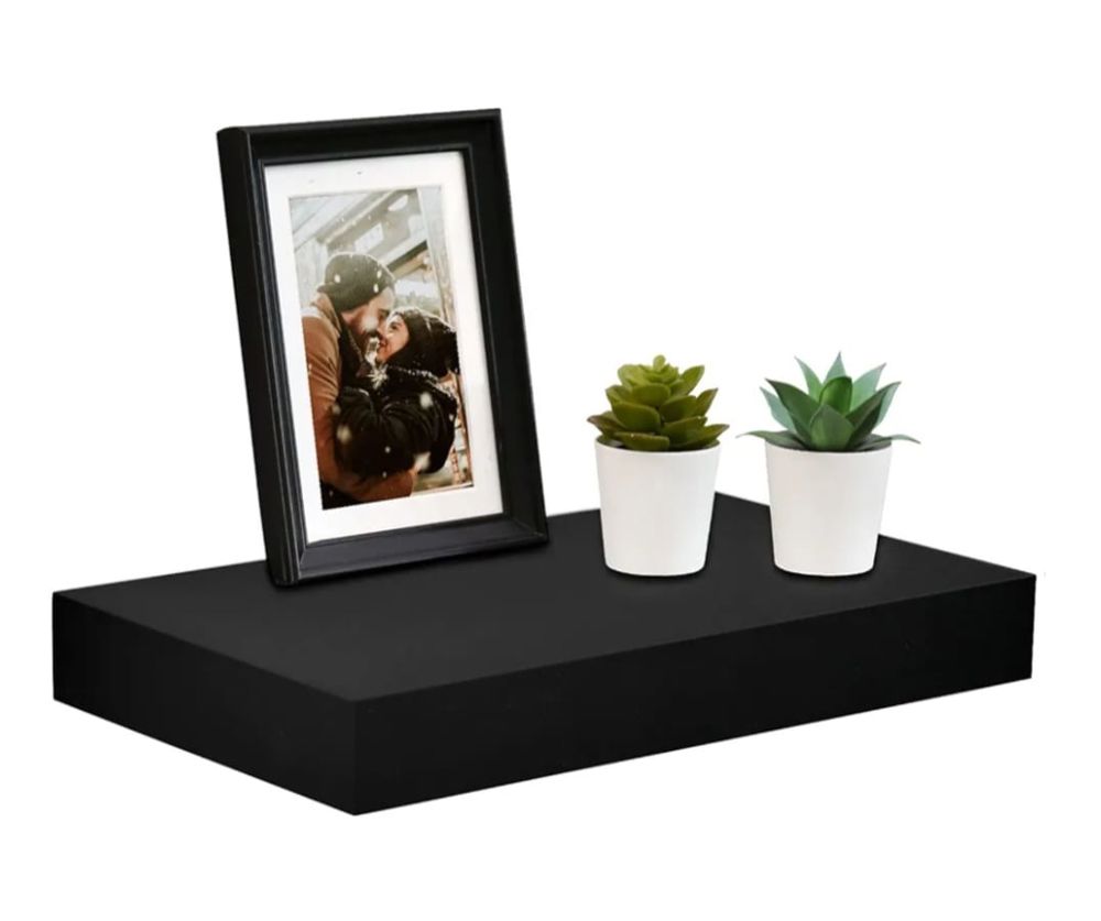 WELLAND Black Mission Floating Shelves for Wall, Bathroom Wall Mount Shelves, Wood Modern Display Shelves, Book Shelves,for Bedroom,Living Room and Ki_thumbnail_1