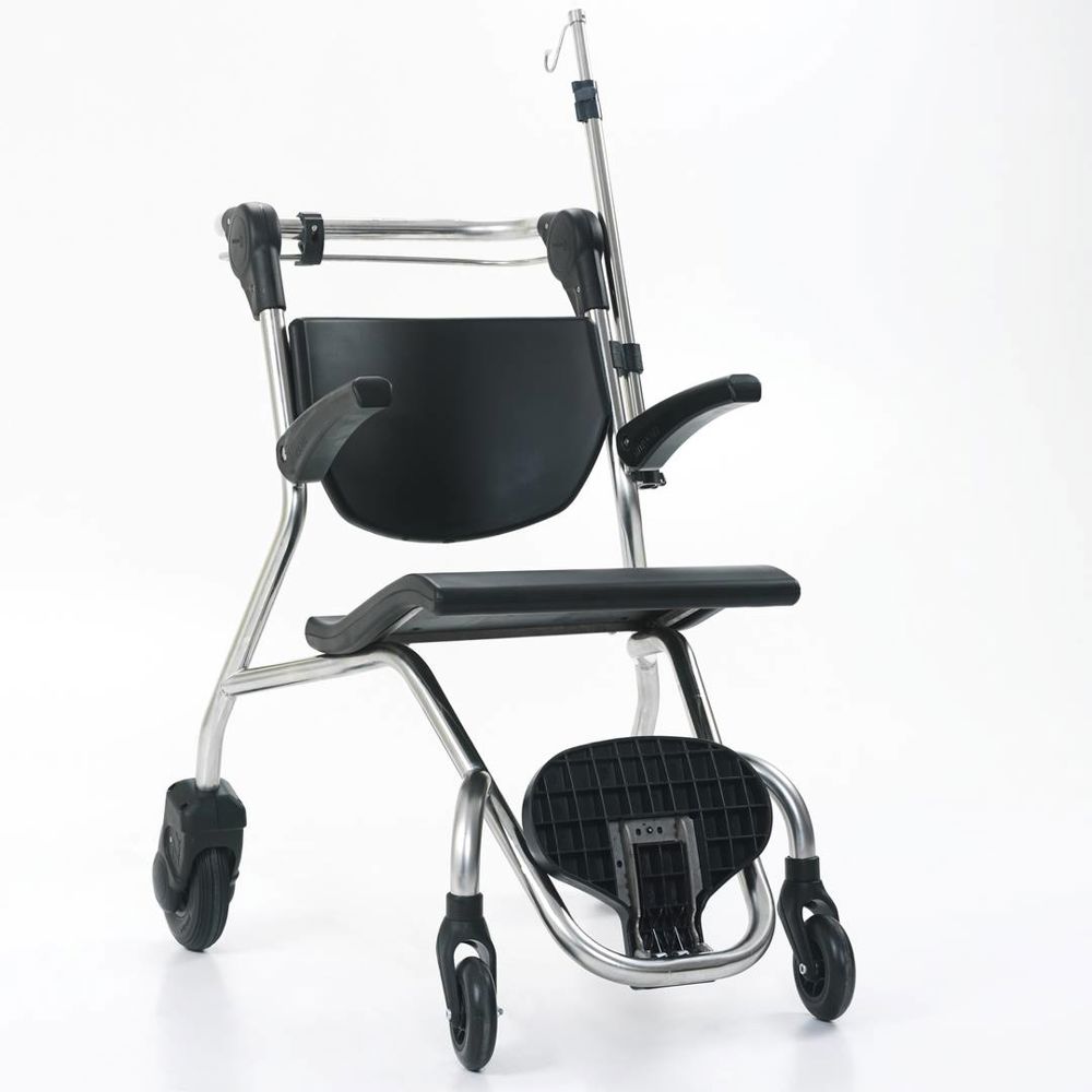 Nitrocare NTSX5 stainless steel wheelchair for hospital care and patient transfers