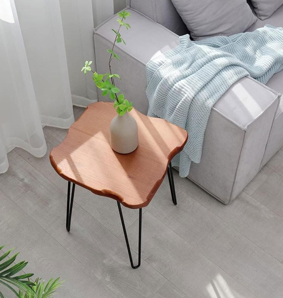 WELLAND Side Table for Living Room, End Table with Hairpin Legs for Bedroom, Farmhouse Decor, Heavy-duty Pine Wood Top in Espresso finish, Easy to Ass_thumbnail_2