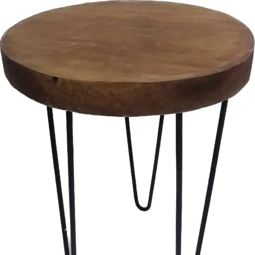 Pure solidwood teakwood side table /stand table WITH 3 steel legs